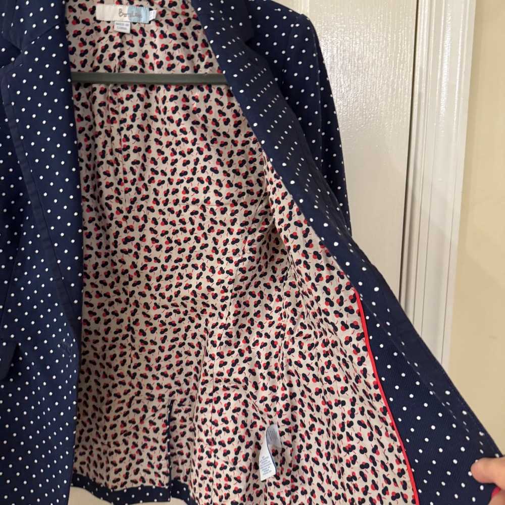 Boden Navy and White polka dot Blazer Size 6 - Picture 9 of 12